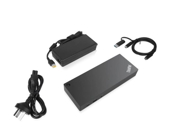 V177-L-NBL-40AF0135AU-NBL-40AF0135AU__45087-00 LENOVO ThinkPad Hybrid USB-C with USB-A Dock - Docking station - USB-C - 2 x HDMI, 2 x DP - GigE - 135 Watt - for Tablet 10; ThinkPad E480; L380; L380 - Image 1