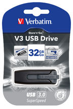 V177-L-USV-49173-USV-49173__83294-00 VERBATIM 32GB V3 USB3.0 Grey Store'n'Go V3; Retractable - Image 1