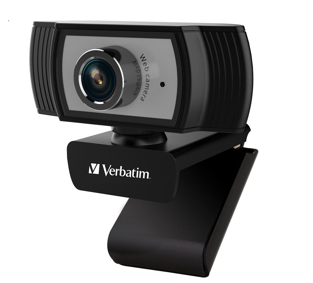 V177-L-VIV-66614_VIV-66614__18496_1 VERBATIM 1080p Full HD Webcam - Black/Silver FHD 1920x1080, 2.0 Mega Pixels, Compatible with Windows XP,7 8, 10, Android V5, MacOS 10.6 or Above - Image 1