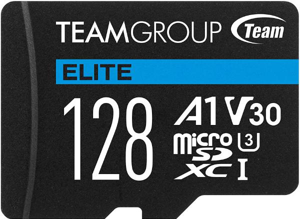 V177-MA-09T-ELITEMSD-128GB_L_09T-ELITEMSD-128GB__65268_1 TEAM ELITE uSDXC 128GB UHS-I U3 V30 A1 R/W up to 100/50MB/s Micro SD Card - Image 1