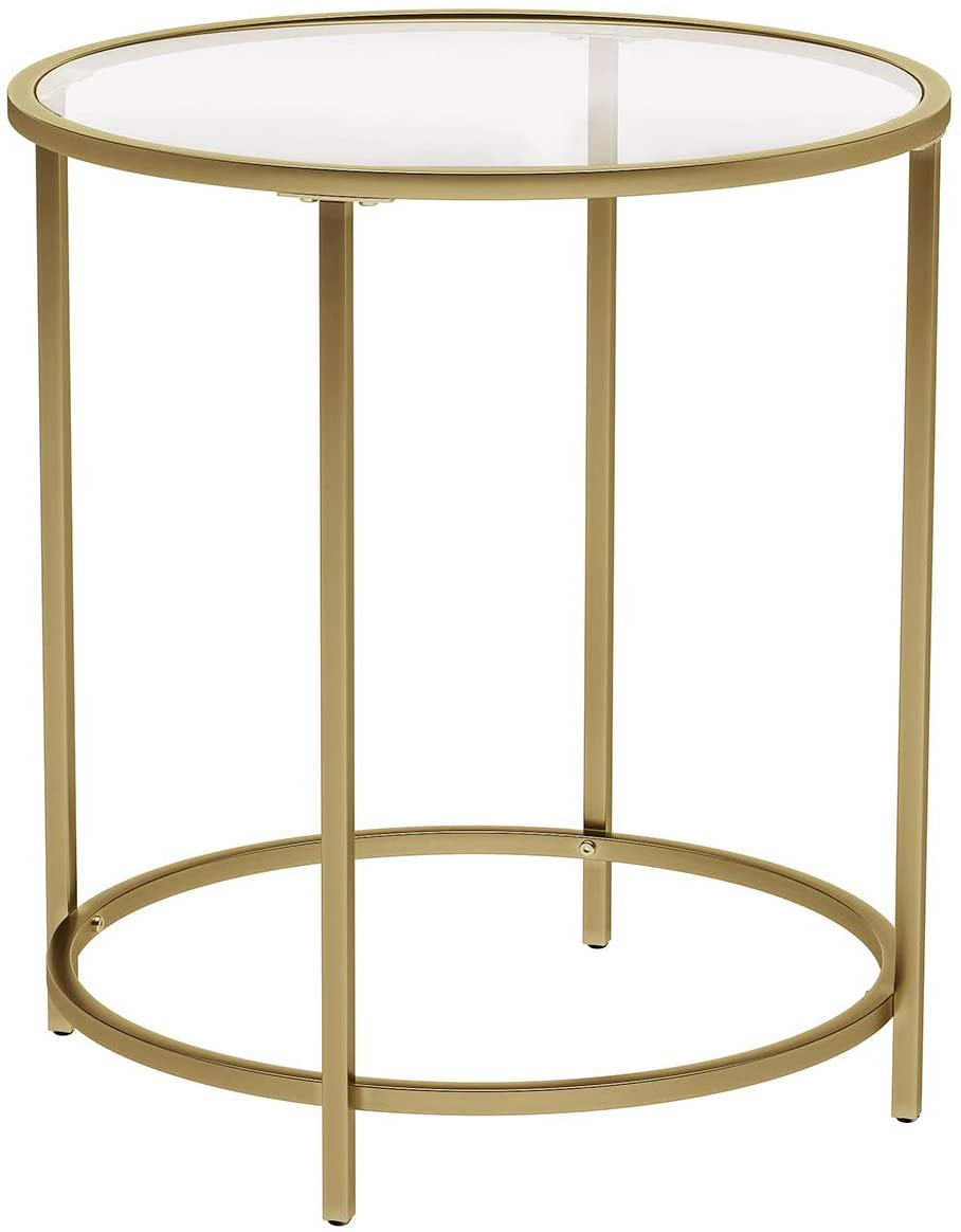 V178-11710_11710_1_IpRAK7wmh Gold Round Side Table with Golden Metal Frame Robust and Stable - Image 1