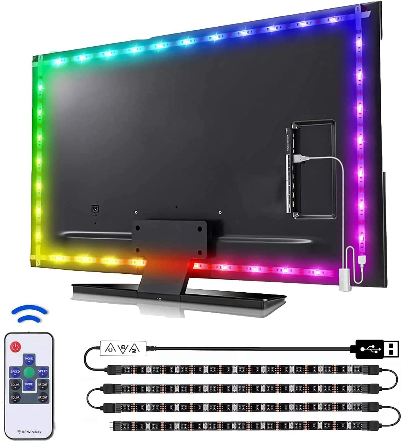 V178-14629-14629_1_4le5wqhCu-00 3M LED Strip Lights Rope Light for TV, Gaming and Computer (Lights Strip App with Remote Control) - Image 1