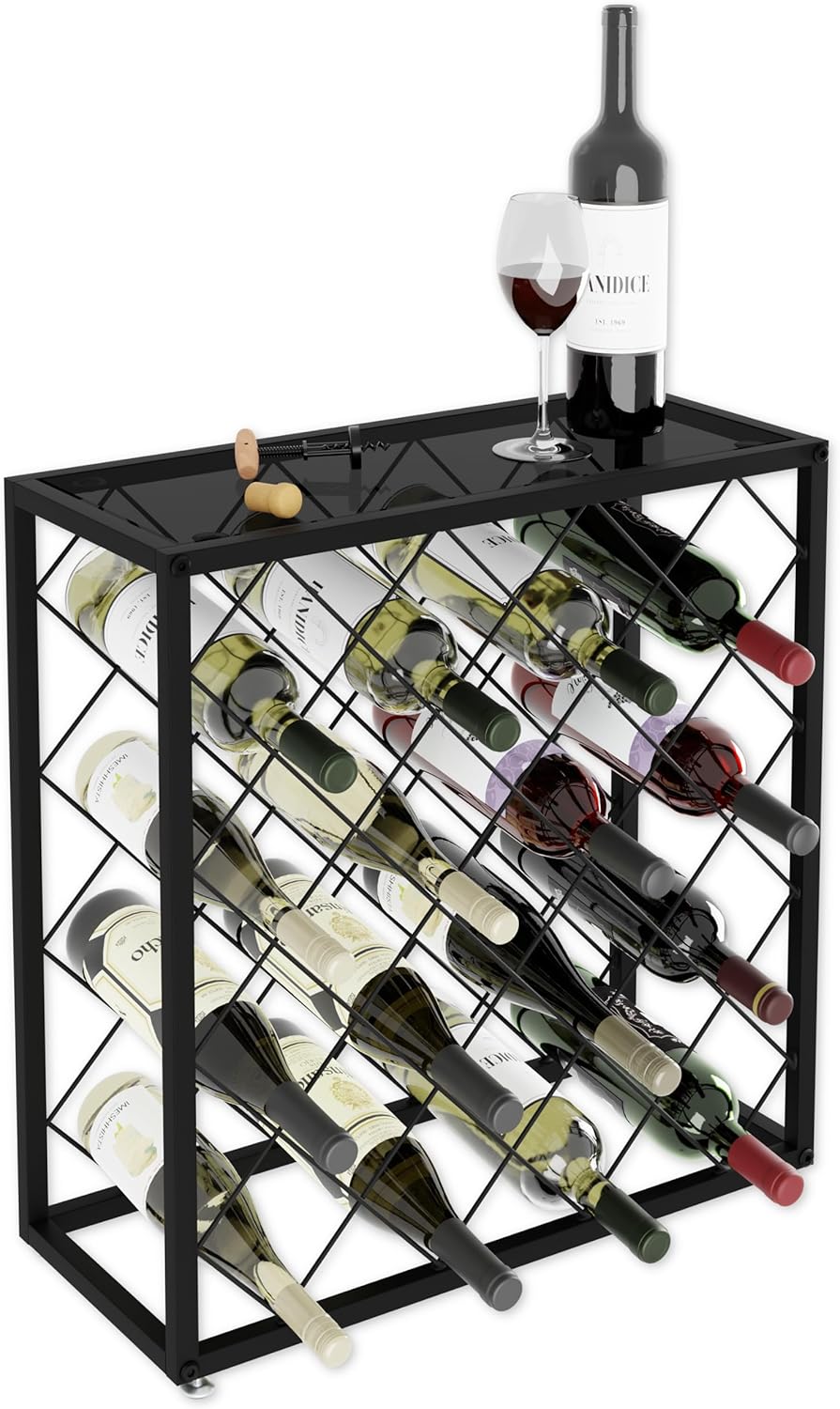 V178-36090-216269-00 Freestanding Metal Wine Rack for 25 Bottles - Image 1