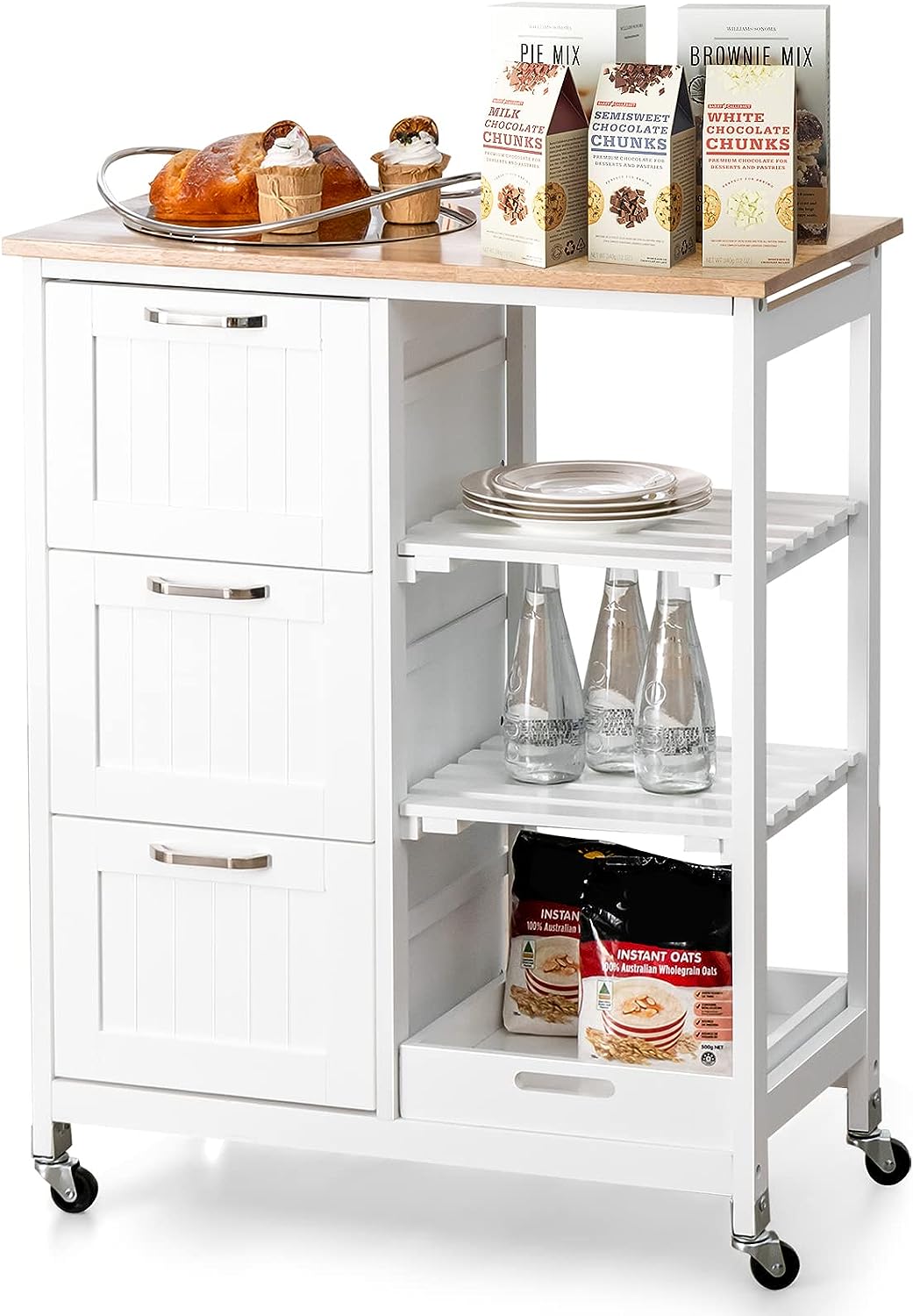 V178-68184-98691-00 Kitchen Island on Wheels with Storage - Image 1