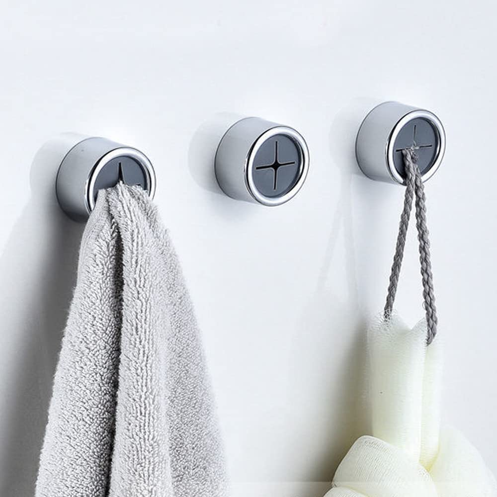 V178-84385-84385_1_QnmYPBmtA-00 3 Pack Self Adhesive Round Towel Hooks for Kitchen and Bathroom - Image 1