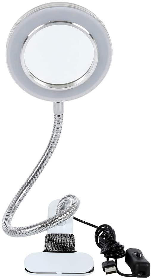 V178-91983-91983_1_u9yWMa8H6-00 Lighting LED 8X Magnifying Lamp with Metal Clamp 360° Flexible Gooseneck and USB Plug Design for Tattoo, Manicure and Reading - Image 1