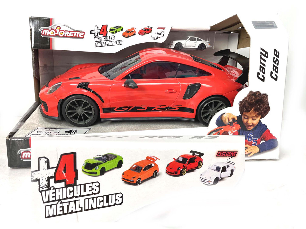 V185-058220-191015-00 Majorette Porsche 911 GT3 RS Carry Case Playset including 4x Diecast Model Cars - Image 1