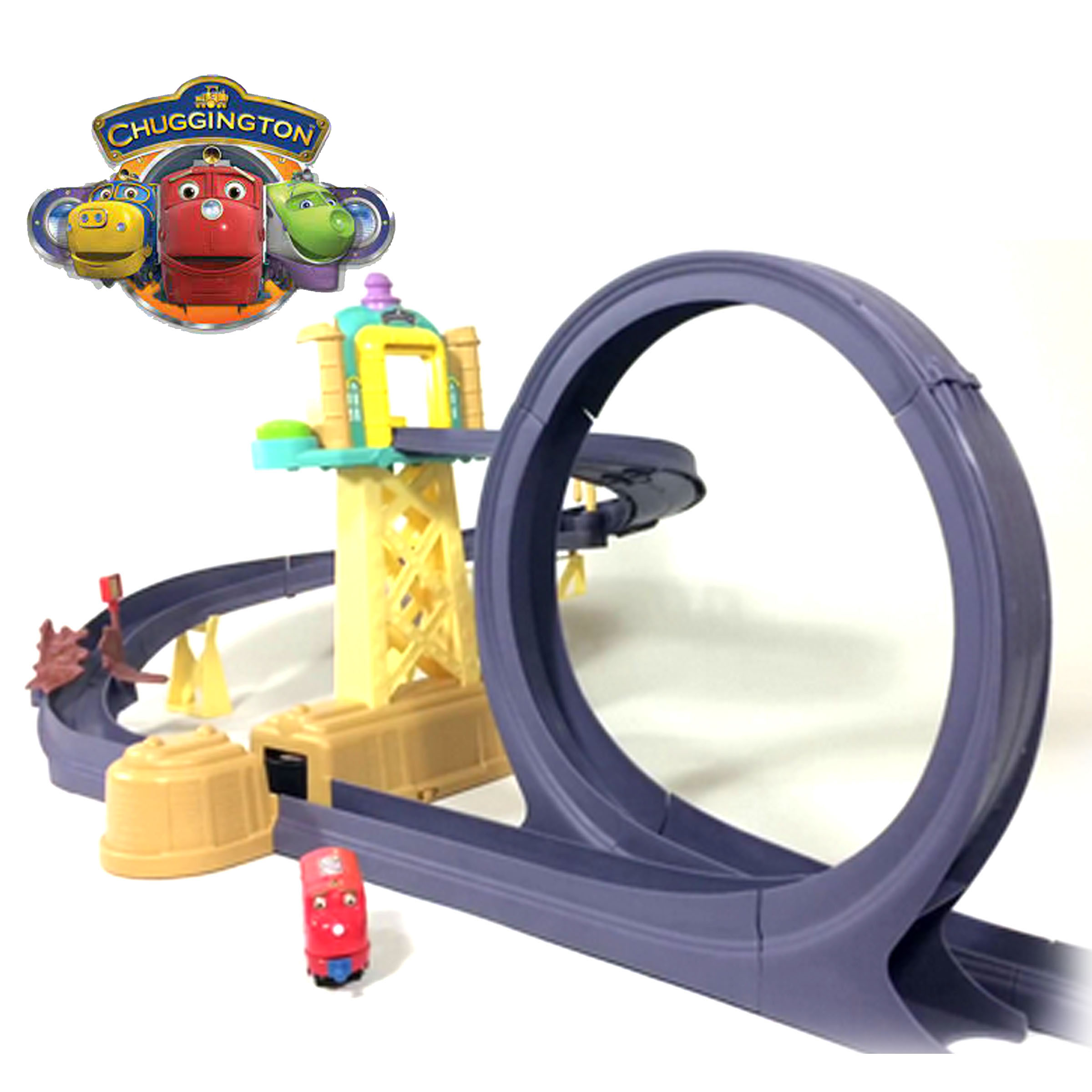 V185-LC54205-32127-00 Chuggington Train Motorised Training Yard Loop Ready to Play Set with Diecast Wilson - Image 1