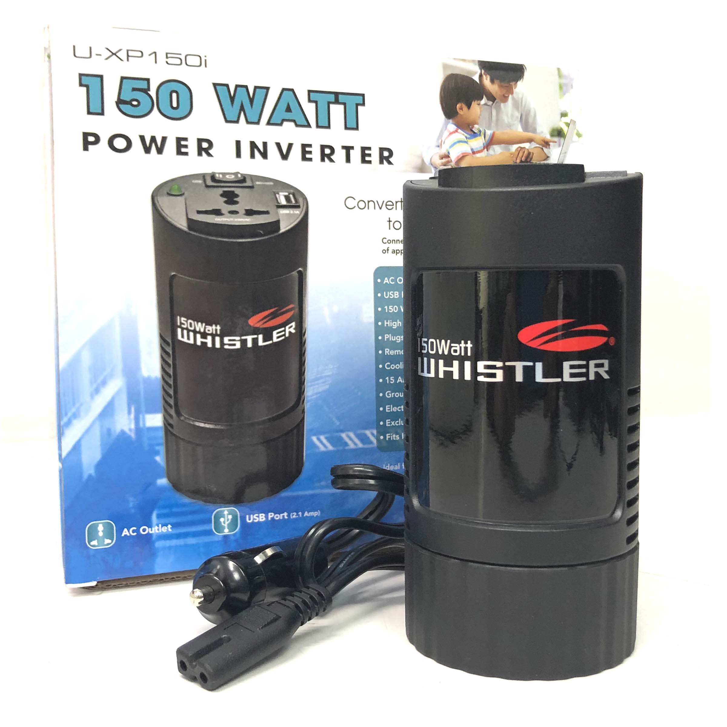 V185-UXP150_uxp150a_1 Compact 150W Car Caravan Power Inverter 12v 240v AC DC Sine Wave Can Cup Holder Size - Image 1