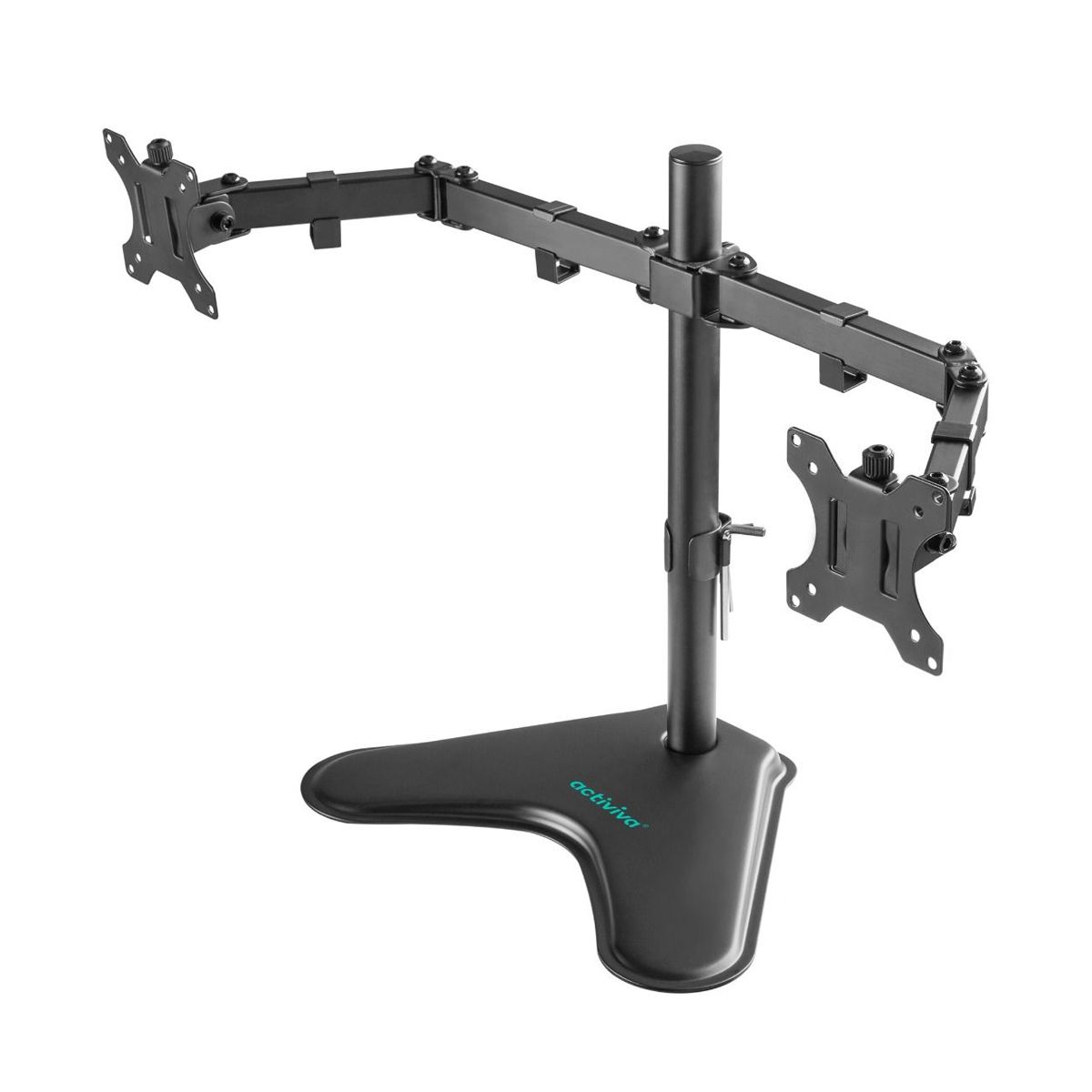 V186-ACA-BMA-DFS01K-202504101710-00 activiva Dual-Screen Articulating Monitor Arm with Free-Standing Desktop Base - Image 1