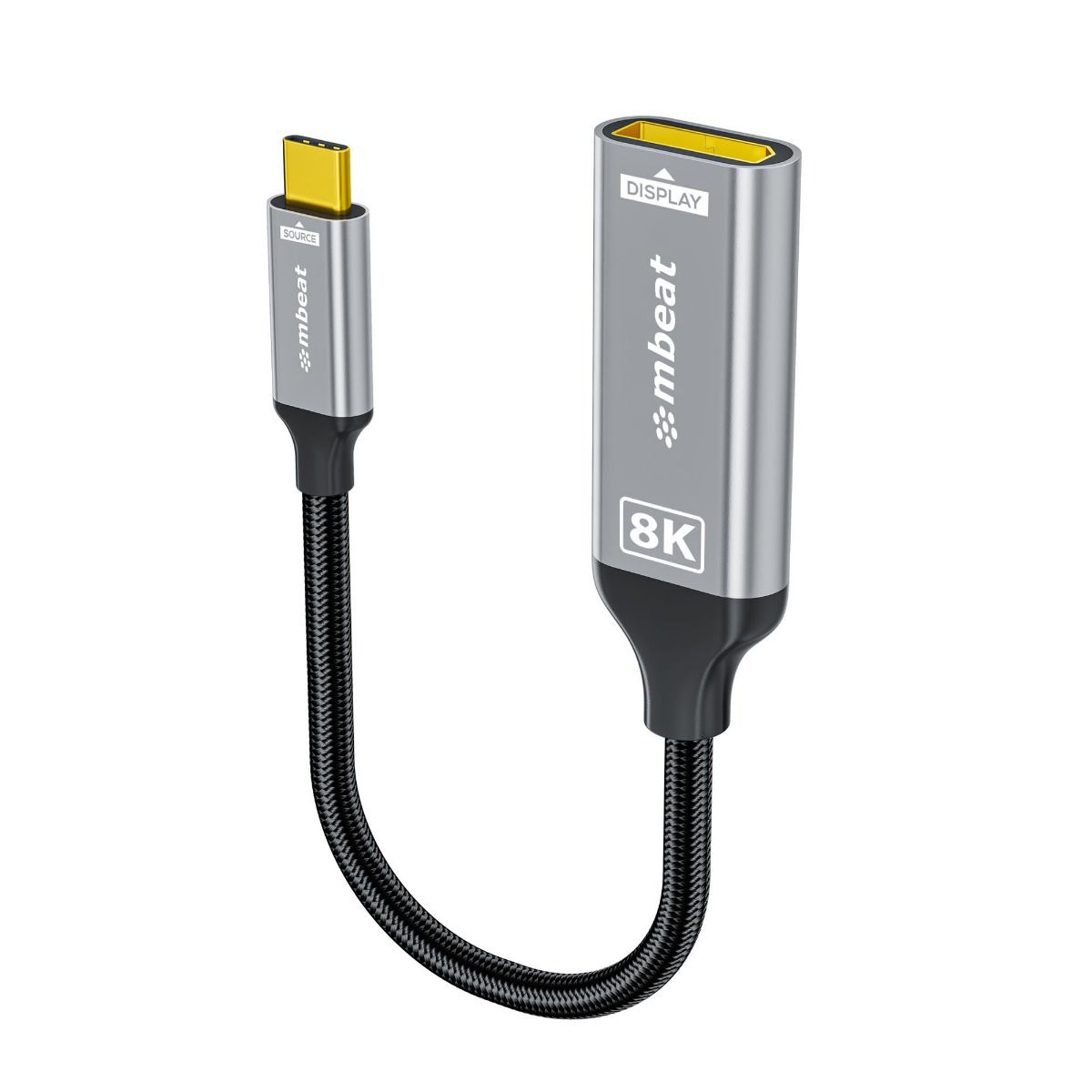 V186-MB-XAD-8KCDP-202506190752-00 mbeat Tough Link 8K USB-C to DP Adapter - Space Grey - Image 1