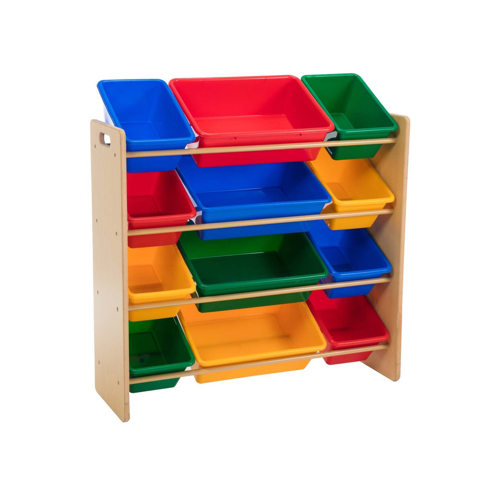 V196-5608-38009-00 Kids Organiser Shelf Storage Rack for Toys - 12 Multicoloured Bins - Image 1