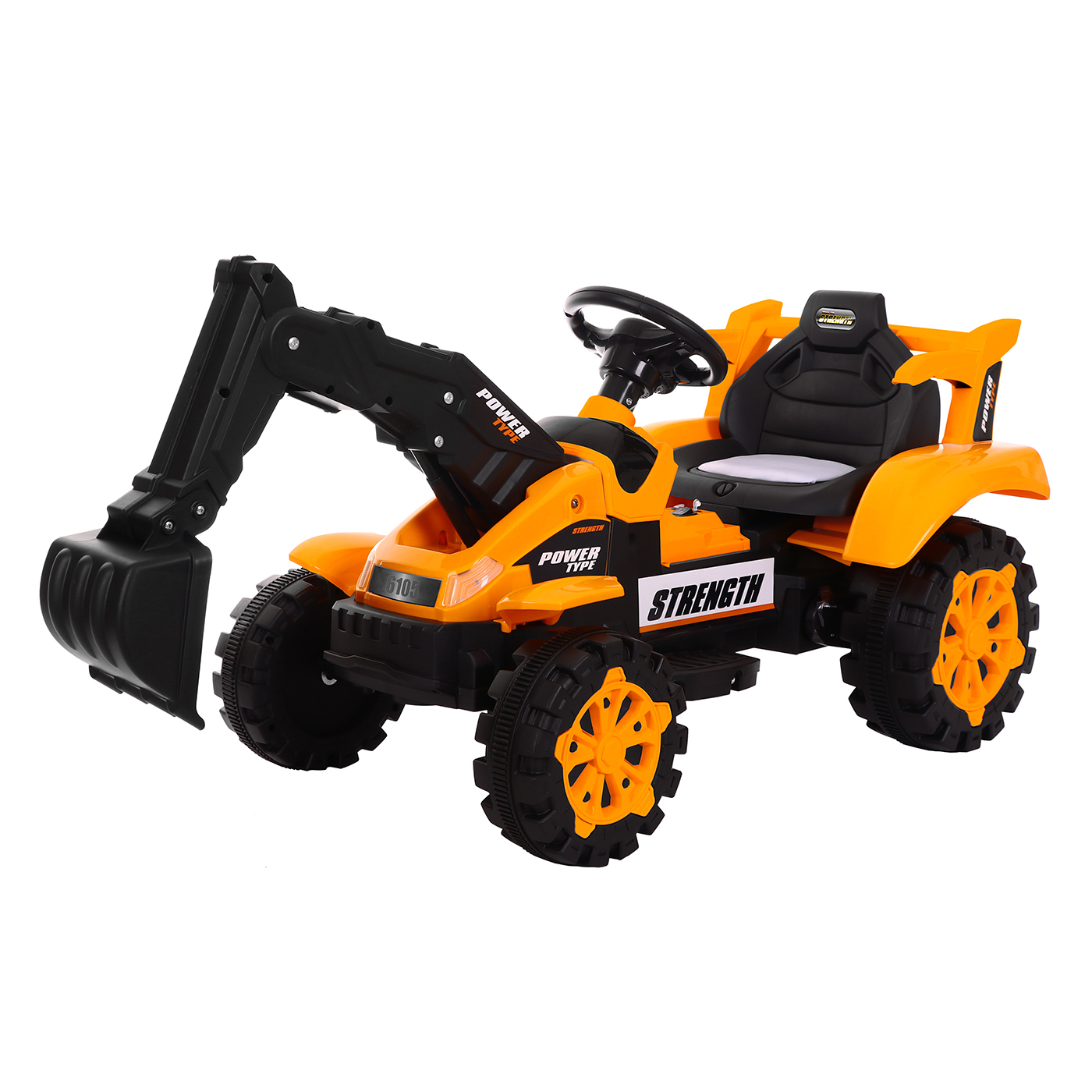 V196-6105-95480-00 Children's Electronic Ride-on Excavator & Dump Truck, 30kg Capacity - Image 1