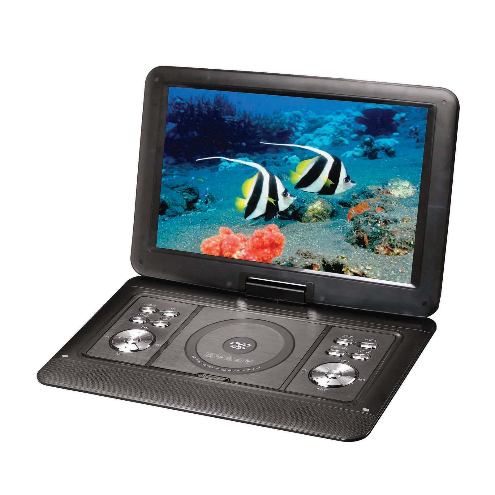 V196-PDVD1500-202508071507-00 15.4" Swivel Portable DVD Player & Screen, Rechargeable Entertainment - Image 1