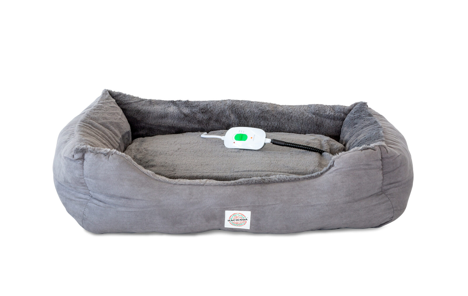 V196-PWB802-167752-00 Easy to Clean Electric Heated Rabbit Faux Fur Covering Pet Bed - Medium - Image 1