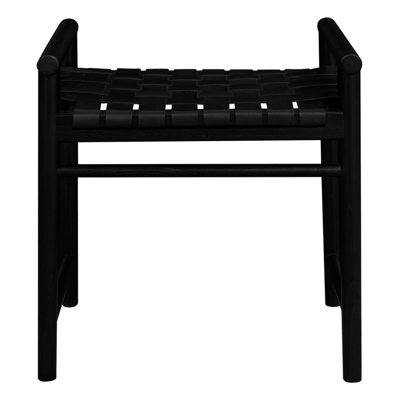 V199-BE055LHB-189591-00 Elliot Single Seater Bench with Genuine Leather (Black) - Image 1