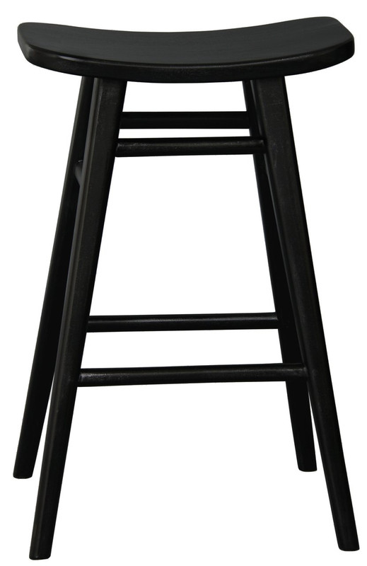 V199-BR068OVB-189613-00 Aria Oval Solid Timber Counter Stool (Black) - Image 1