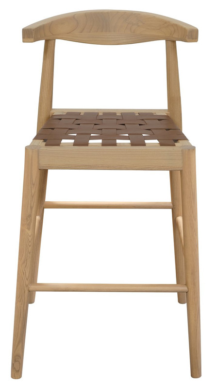 V199-BR091NKLHNU-210521-00 Elliot Leather Kitchen Counter Stool (Natural) - Image 1