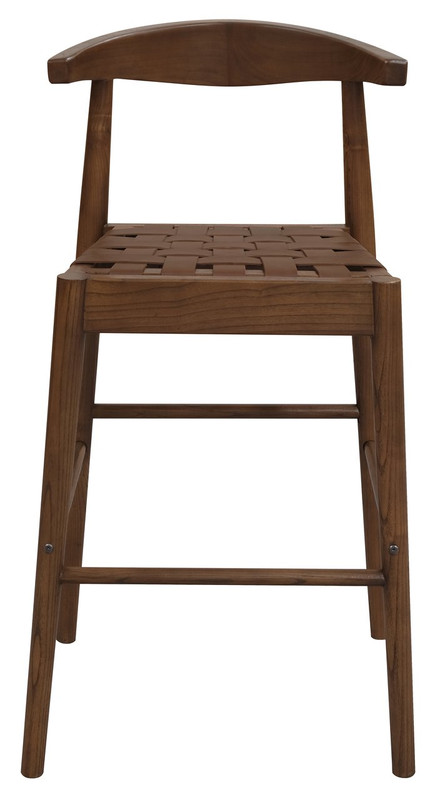 V199-BR091NKLHWN-210522-00 Elliot Leather Kitchen Counter Stool (Walnut) - Image 1
