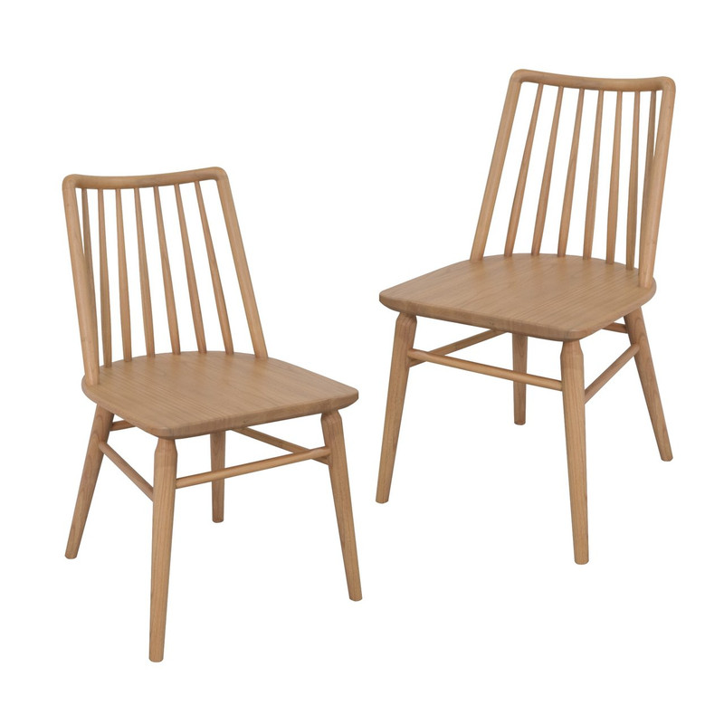V199-CH050RVRSF2NU-189642-00 Riviera Solid Oak Dining Chair - Set of 2 (Natural) - Image 1