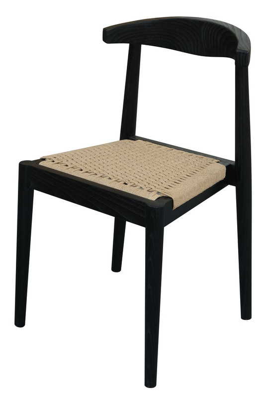 V199-CH051LOB-210559-00 Arden Solid Oak Dining Chair with Loom (Black) - Image 1