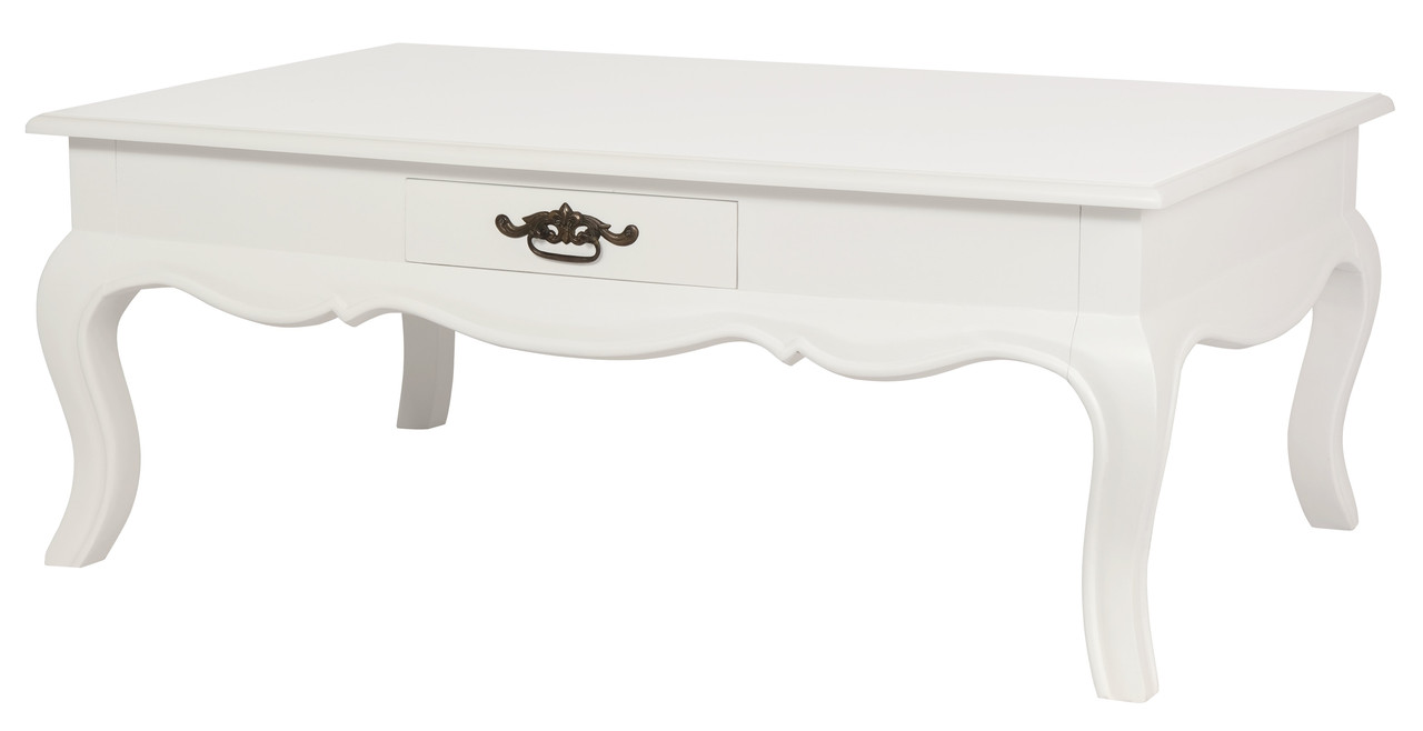 V199-CT002FPWH-204430-00 French Provincial 2 Drawer Coffee Table - White - Image 1