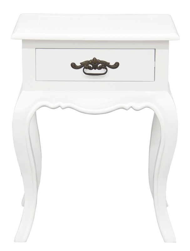 V199-LT001FPWH-189663-00 French Provincial 1 Drawer Lamp Table (White) - Image 1