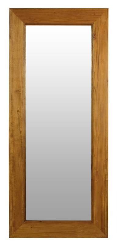 V199-MR65150SMLP-191661-00 Toby Solid Mahogany Timber Standing Mirror (Light Pecan) - Image 1