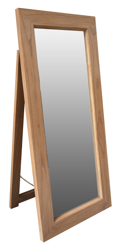 V199-MR65150SMMDNI-204428-00 Manhattan Solid Timber Frame Standing Mirror - Nautral - Image 1