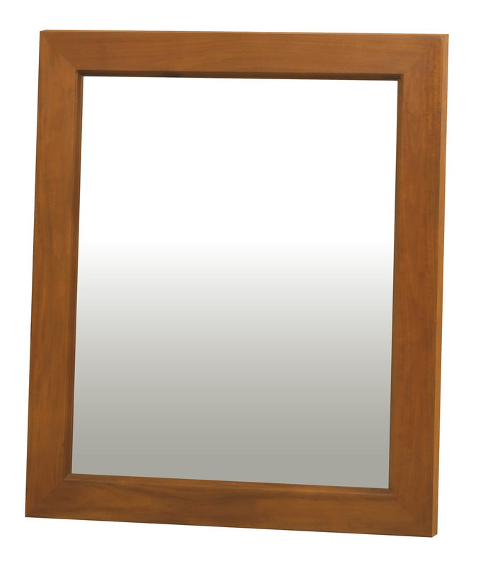 V199-MR8090WOSLP-209404-00 Ascott Solid Timber Frame Wall Mirror - Light Pecan - Image 1