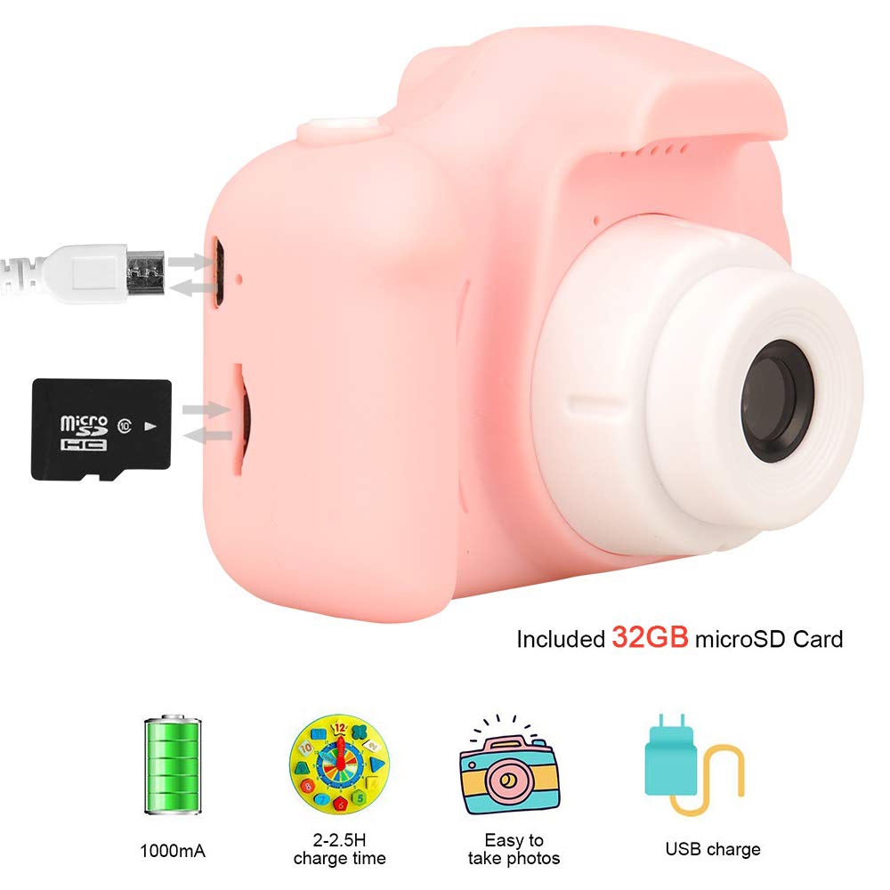 V201-BBZ0213PI8AU-67369-00 Mini Digital Children Camera Kids Camera 2.0" LCD Toy 32G Card HD - Image 1