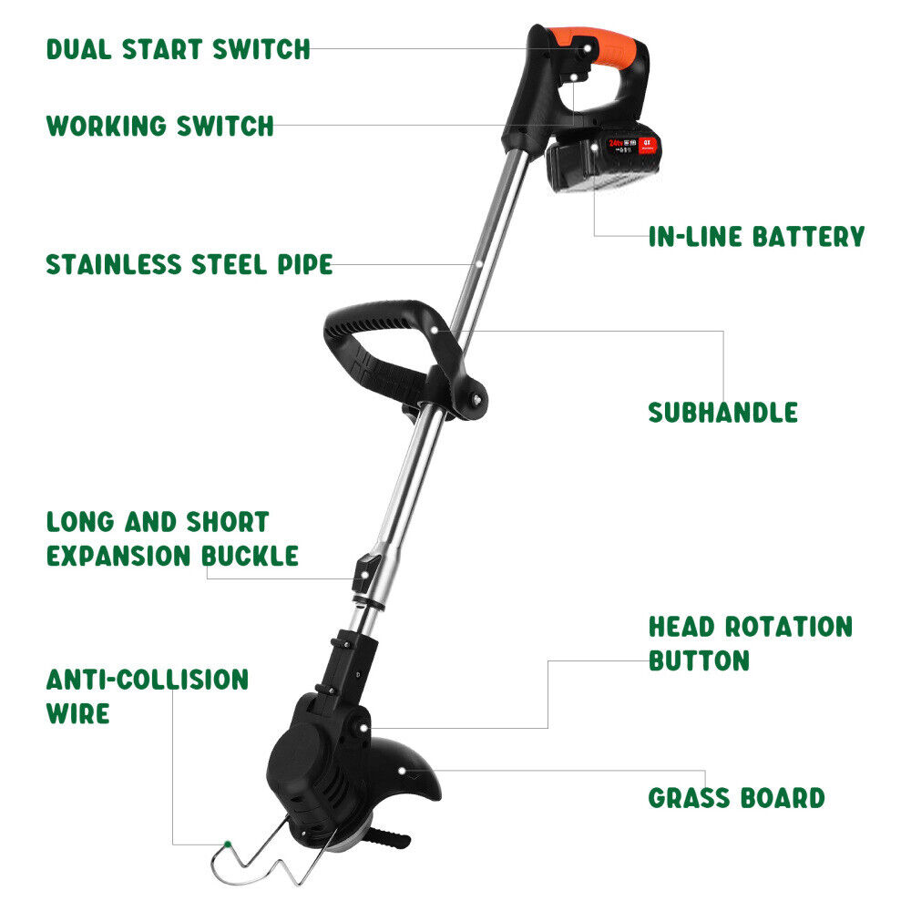 V201-CUT0005BL8AU-89709-05 3in1 Cordless Grass Trimmer Grass Lawn Brush Cutter Whipper Snipper with 1 Battery - Image 1