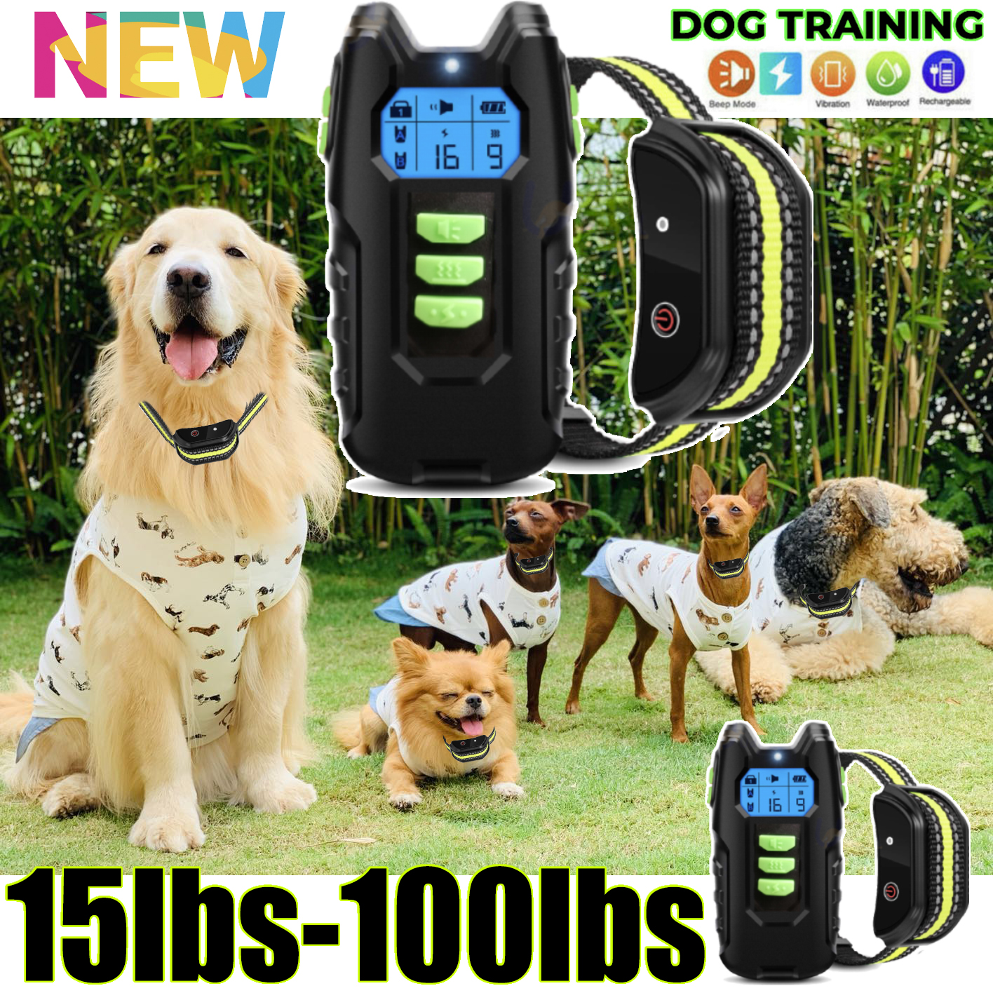 V201-DP240139-149160-00 Electric Pet Dog Training Anti Bark Collar Sound Vibrate Auto Rechargeable NEW - Image 1