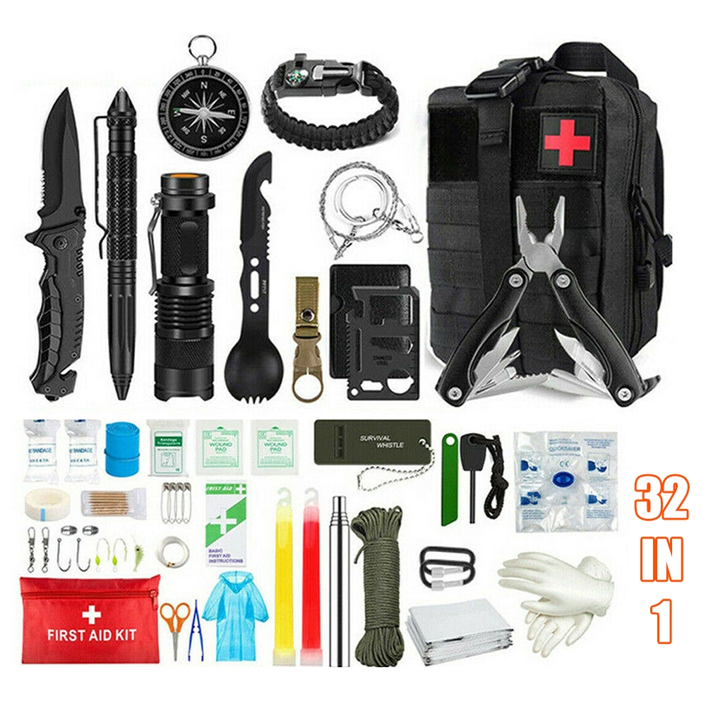 V201-FAZ0039BU8AU-61254-00 Tactical Emergency Survival Kit Outdoor Sports Hiking Camping SOS Tool Equipment - Image 1