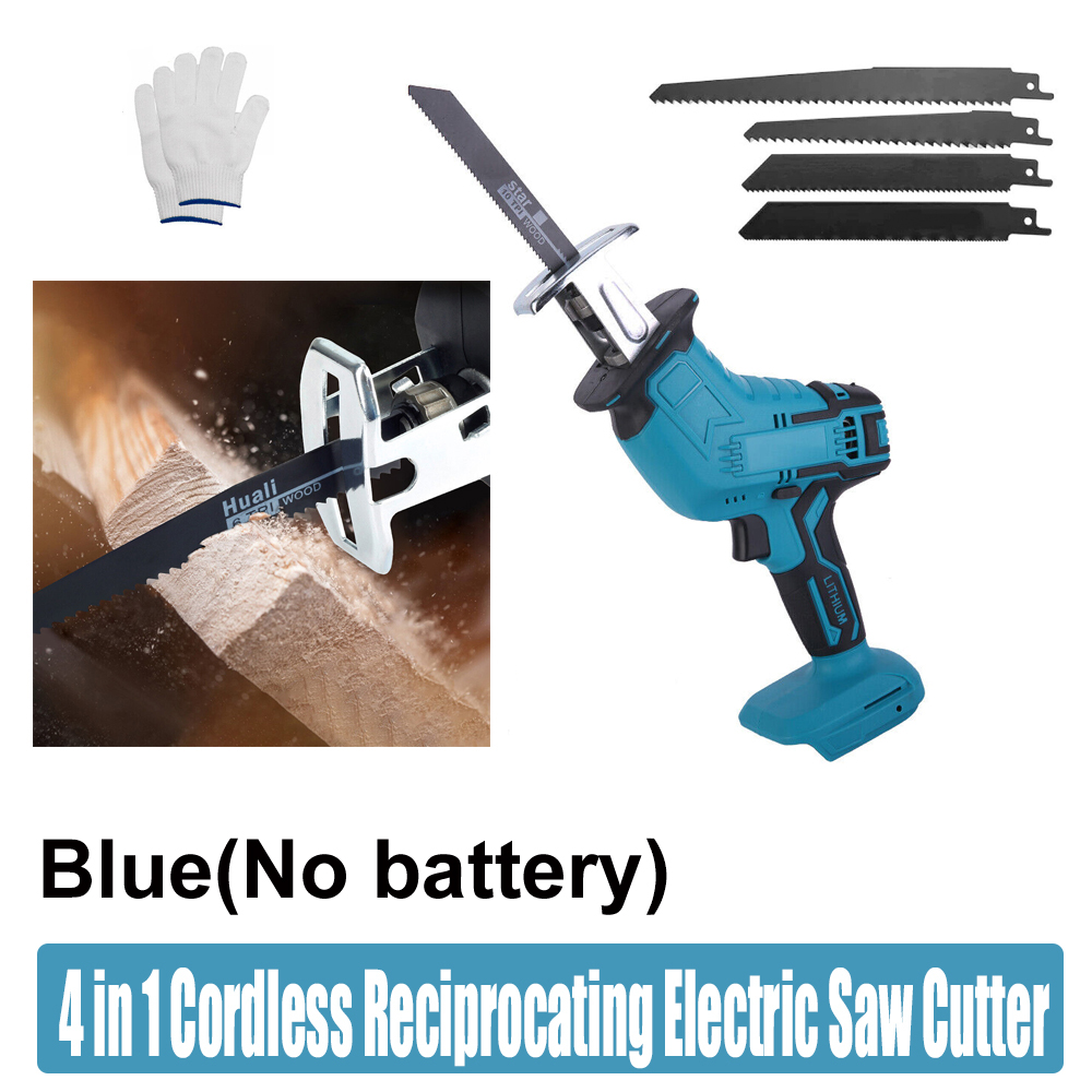 V201-FDZ0030BU8AU-91886-00 Blue Cordless Electric Reciprocating Saw Cutter with Blades without battery - Image 1