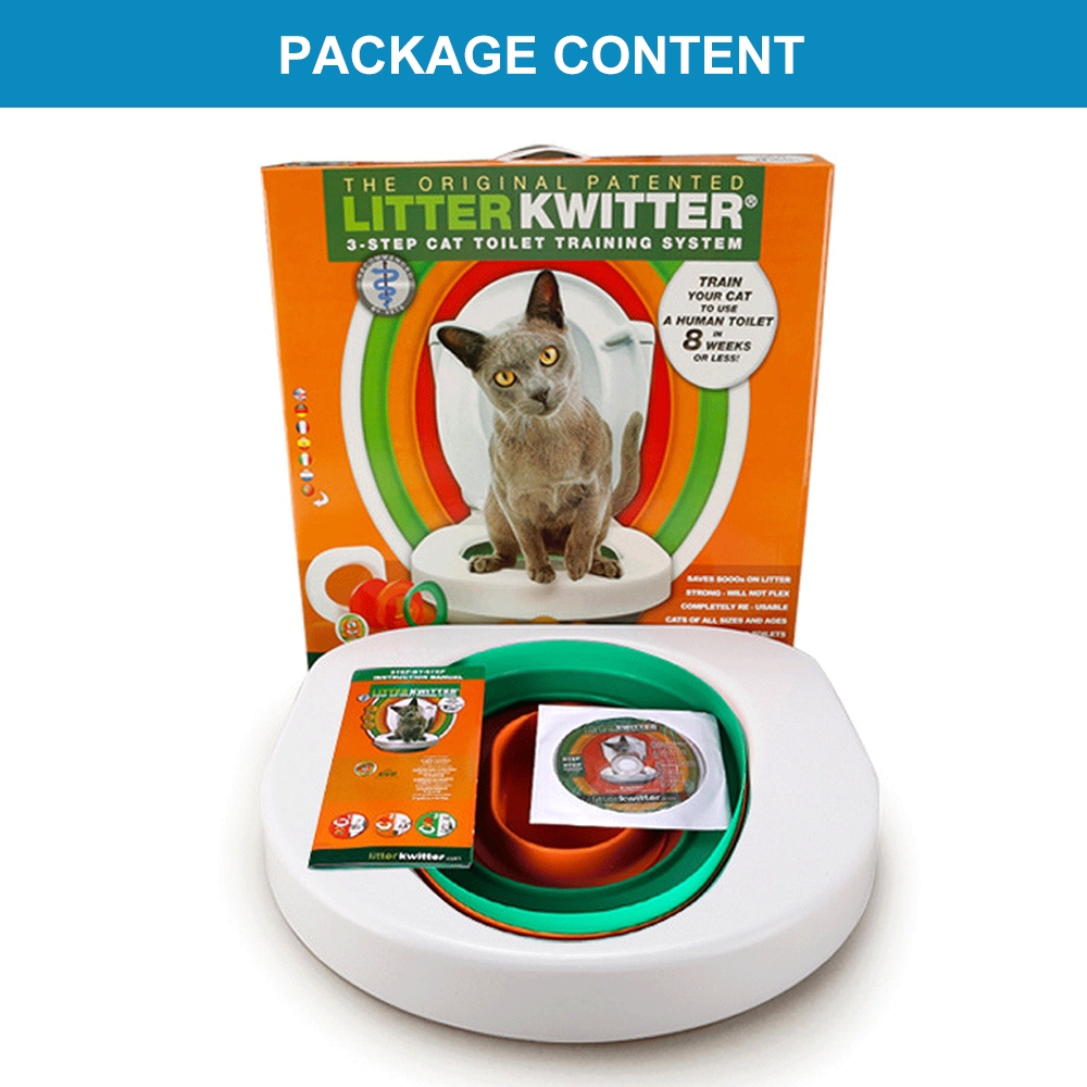 V201-FDZ2021WH8AU-47373-00 Cat Toilet Training System 3 Step Litter Kwitter Pet Training DVD Instruction - Image 1
