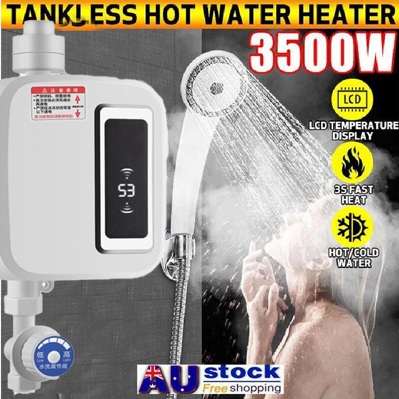 V201-HS001WH-AU-84333-00 Tankless Instant Electric Hot Water Heater System Instant Hot Water Shower Heat - Image 1
