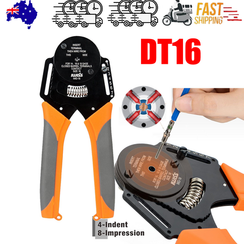 V201-IWD0016BL8AU-213323-00 DT16 Crimper 4 Way Indent,8 Impression iCrimp Closed Barrel Type Deutsch Crimper - Image 1