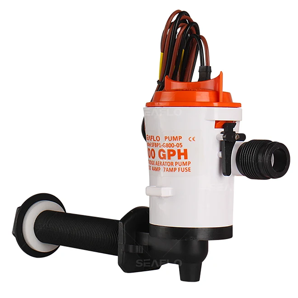 V201-SFLO0800OR8AU-149089-00 SEAFLO 12V 800GPH LIVEWELL Live Bait Tank Well Aerator Bilge Pump Kit Fishing AU - Image 1