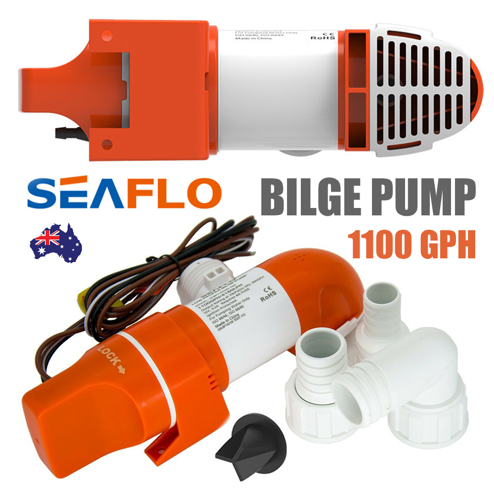 V201-SFLO1100OR8AU-84793-00 SEAFLO 1100GPH DC12V Automatic Bilge Pump Low Profile Water Pump for Boat Marine SFBP1-G1100-14A - Image 1
