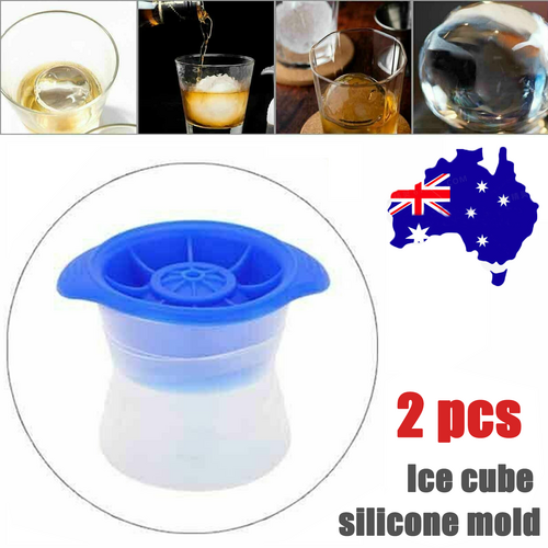V201-W12063024-189242-00 2pcs blue Silicone Ice Ball Mold Sphere Cube Maker Mould Jelly Whiskey Cocktail - Image 1