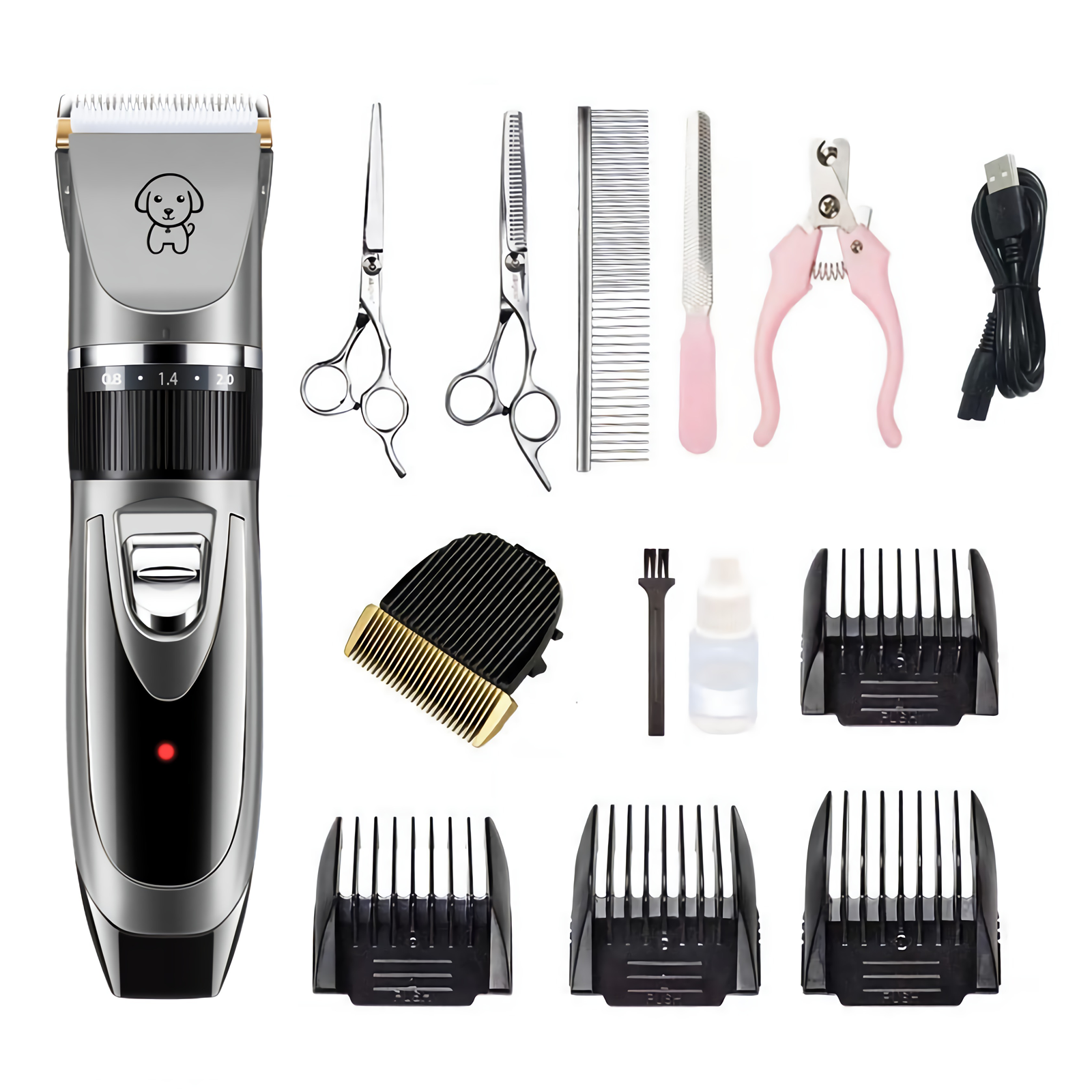 V201-W13156470-197928-00 Electric Dog Cat Grooming Kit Pet Hair Shaver Trimmer Cordless Scissors Clipper Spare Head - Image 1