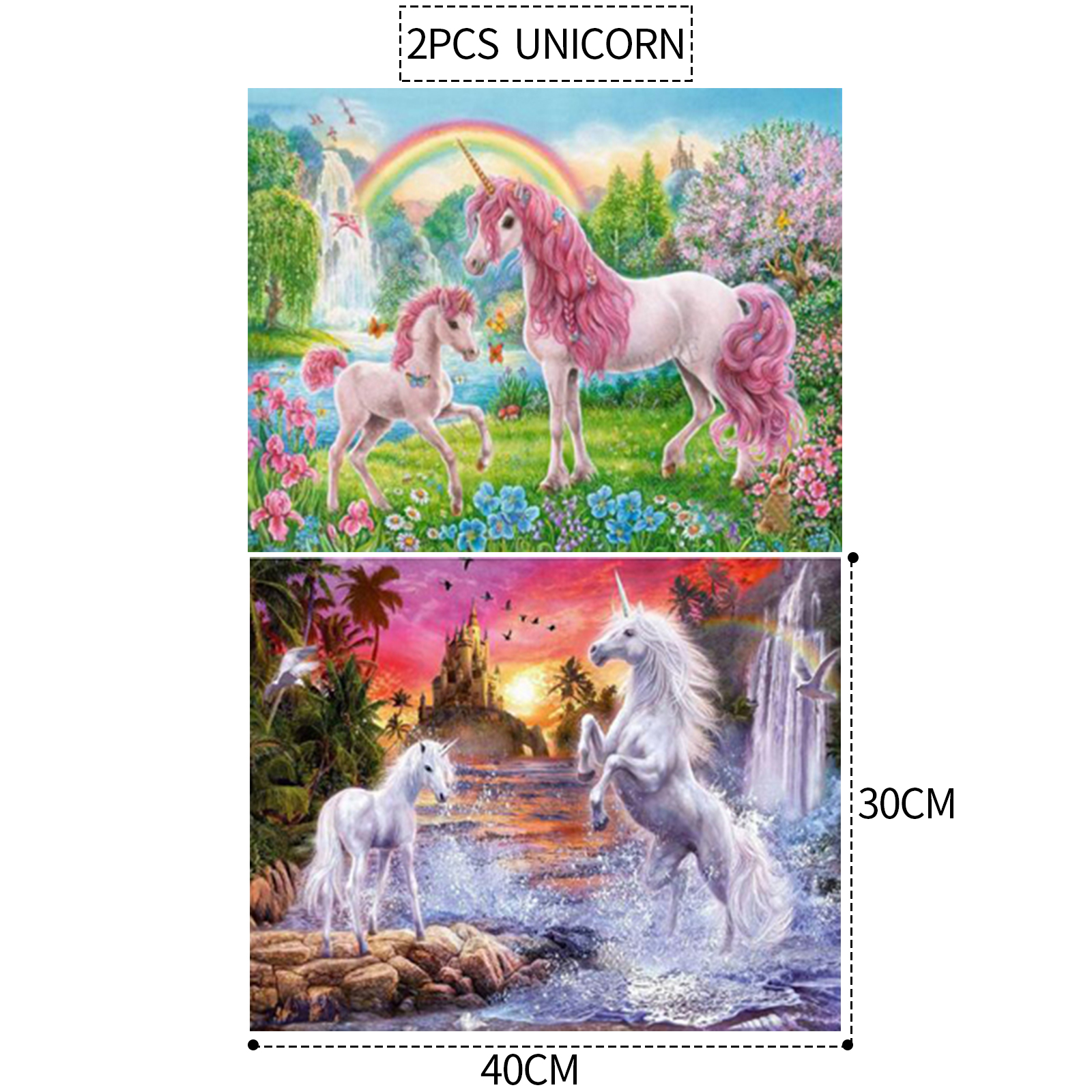 V201-W13175817-197402-00 2PCS 5D Diamond Painting Kits Diamond Glue Art Kit Paint for Adults Kids DIY Gift 40x30cm - Image 1