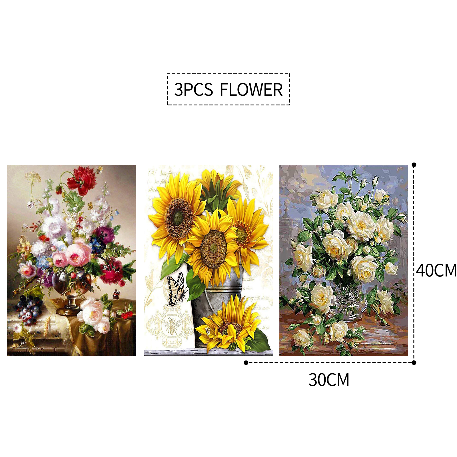 V201-W13175818-197401-00 3PCS 5D Diamond Painting Kits Diamond Glue Art Kit Paint for Adults Kids DIY Gift 40x30cm - Image 1