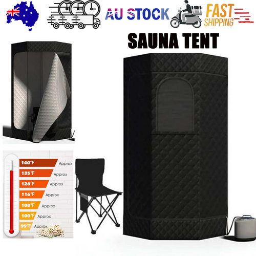 V201-W13284747-202504221207-00 Home Portable Steam Sauna Tent w/Remote Control Foldable Chair Loss Weight AU - Image 1