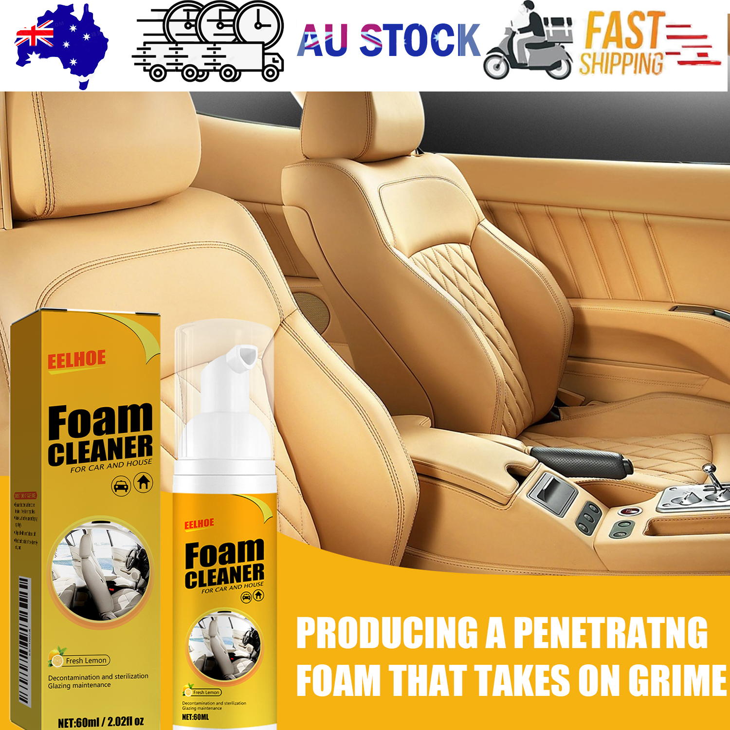 V201-W13288636-202505071533-00 Foam Cleaner, Leather Seat Supplies Decontamination Multi-Functional Interior Cleaner - Image 1