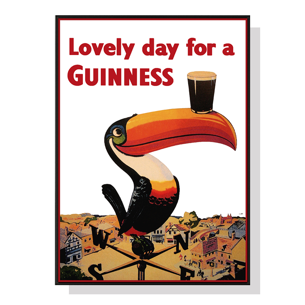 V207-1114_Beer-Lovely-Day-For-A-Guinness_1 Wall Art 70cmx100cm Beer Lovely Day For A Guinness Black Frame Canvas - Image 1