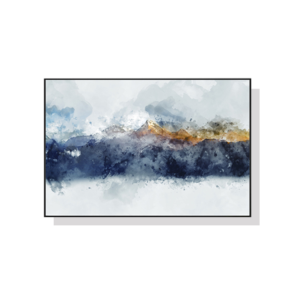 V207-1178_Abstract-Sunlight-Mountains_1 Wall Art 50cmx70cm Abstract Sunlight Mountains Black Frame Canvas - Image 1