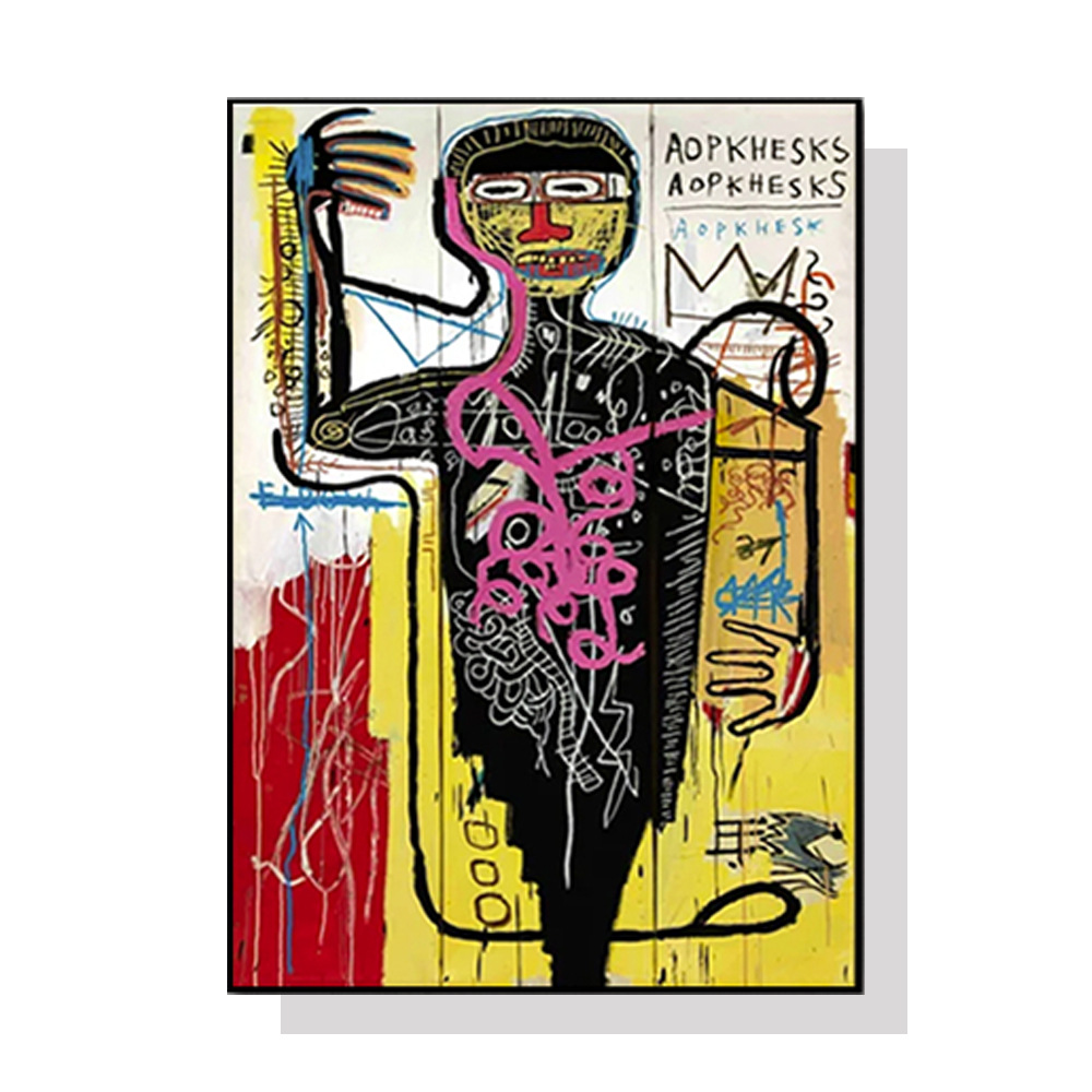 V207-1193_Versus-Medici-By-Michel-Basquiat_1 Wall Art 50cmx70cm Versus Medici Black Frame Canvas - Image 1