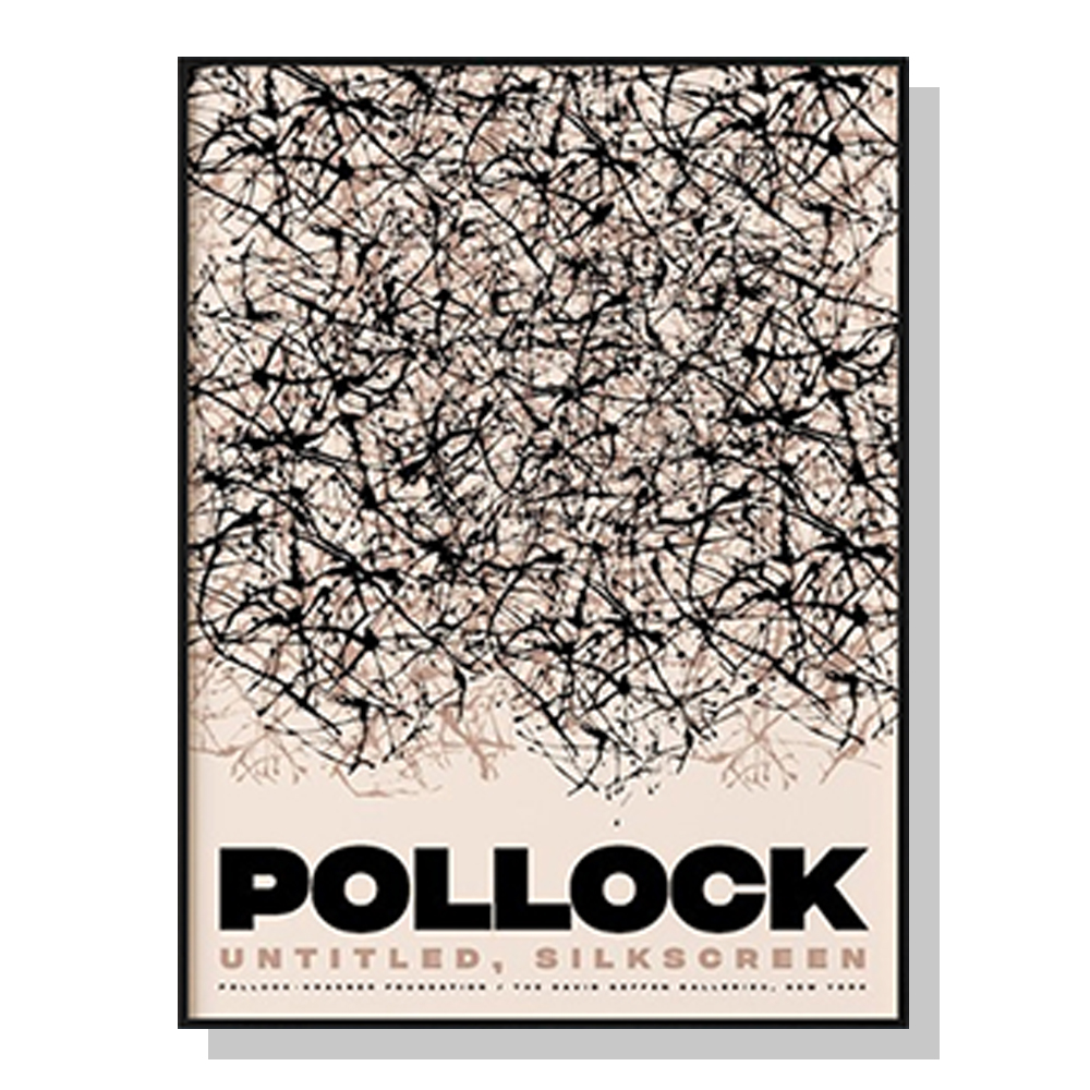 V207-1726-77393-00 Wall Art 50cmx70cm Jackson Pollock Exhibition II Black Frame Canvas - Image 1